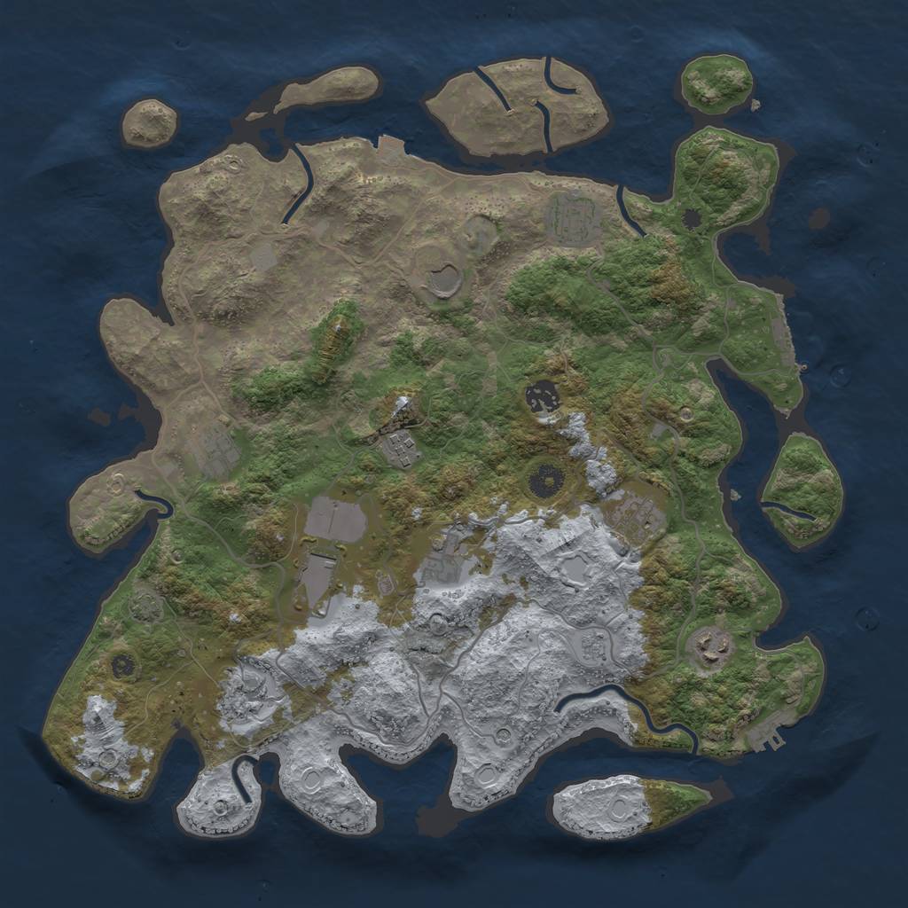Rust Map: Procedural Map, Size: 4000, Seed: 1681322355, 18 Monuments