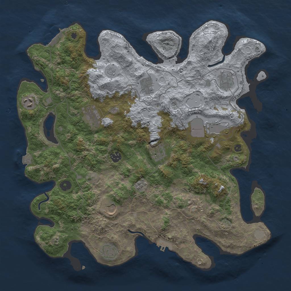Rust Map: Procedural Map, Size: 4000, Seed: 200103664, 19 Monuments
