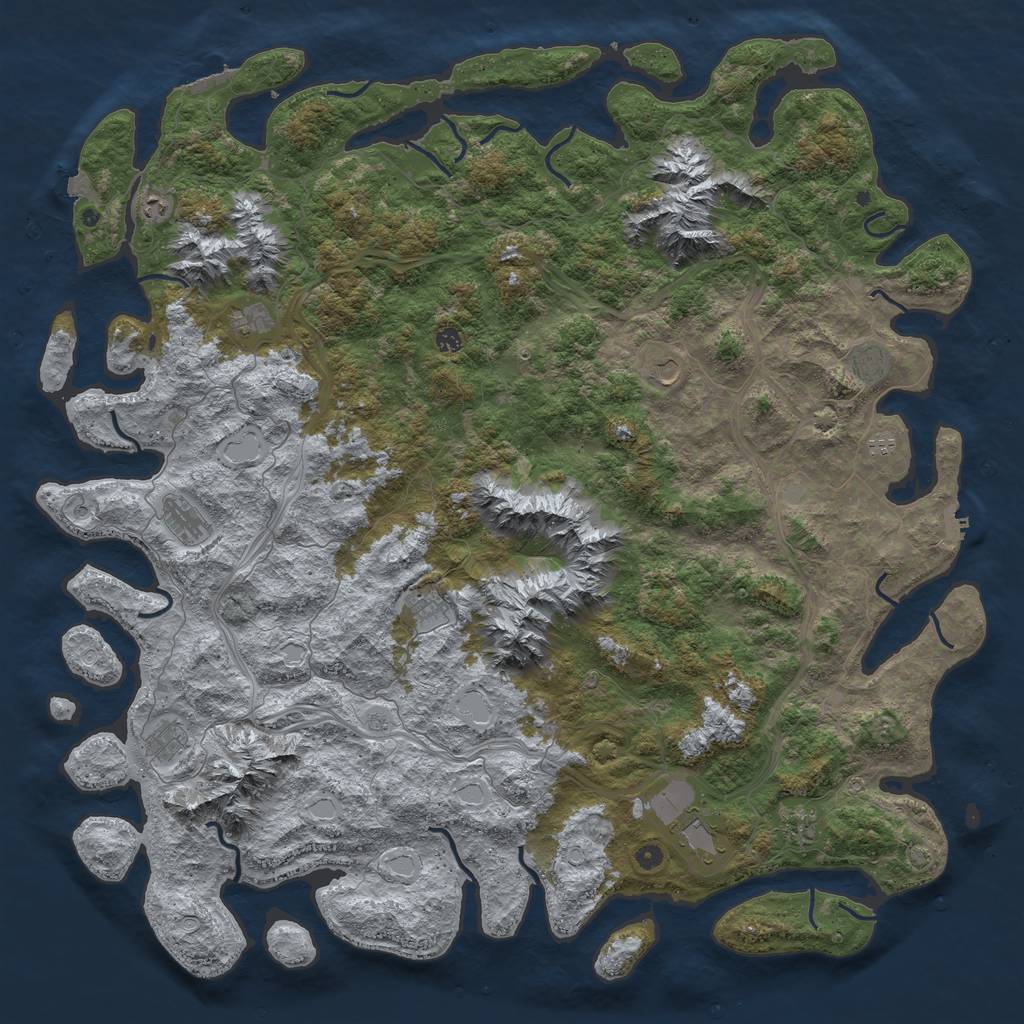 Rust Map: Procedural Map, Size: 6000, Seed: 1775596206, 19 Monuments