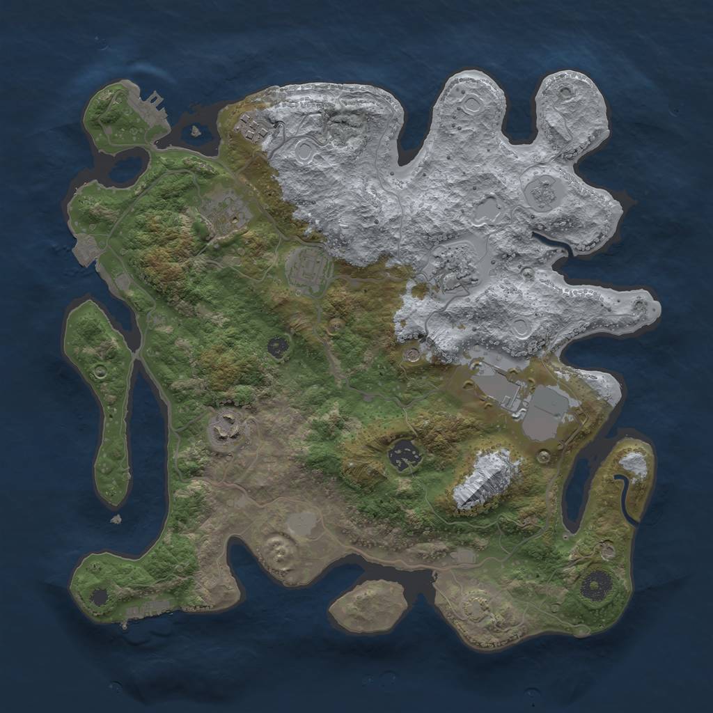 Rust Map: Procedural Map, Size: 3500, Seed: 86755596, 15 Monuments