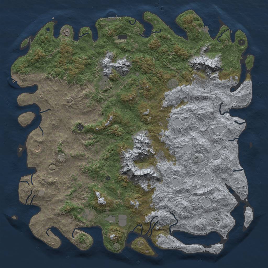 Rust Map: Procedural Map, Size: 6000, Seed: 178525725, 19 Monuments