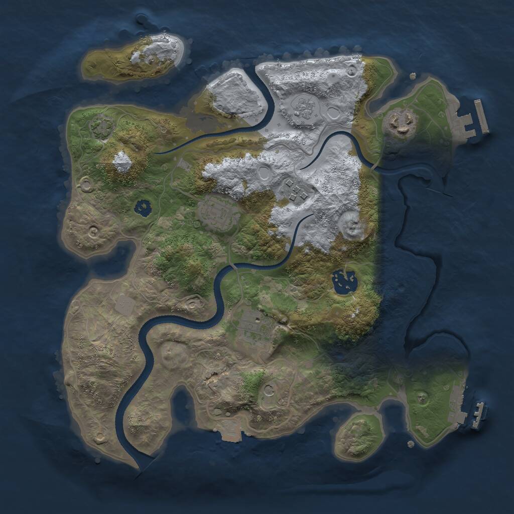 Rust Map: Procedural Map, Size: 3000, Seed: 926714832, 11 Monuments