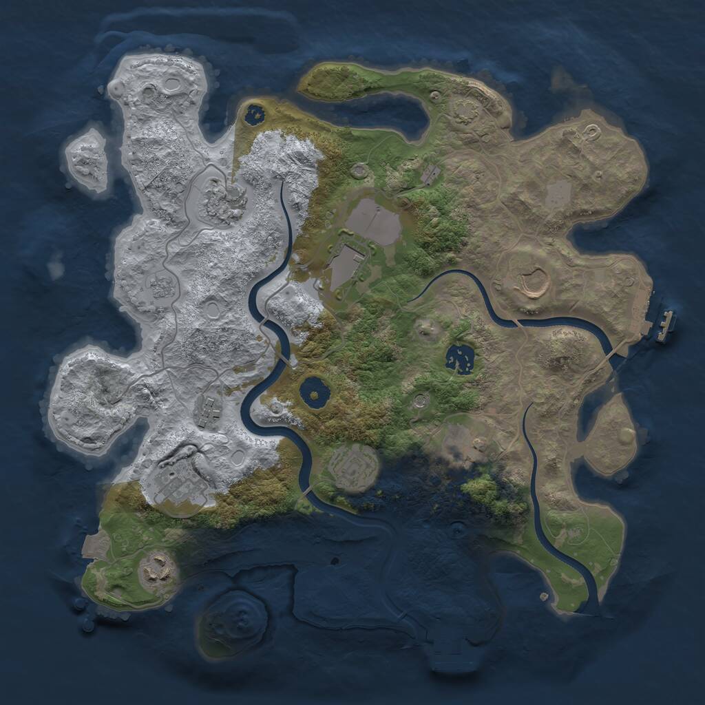 Rust Map: Procedural Map, Size: 3500, Seed: 982376416, 15 Monuments