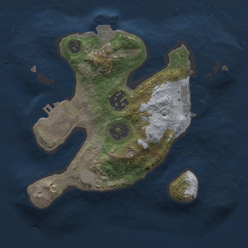 Rust Map: Procedural Map, Size: 2000, Seed: 410076605, 6 Monuments