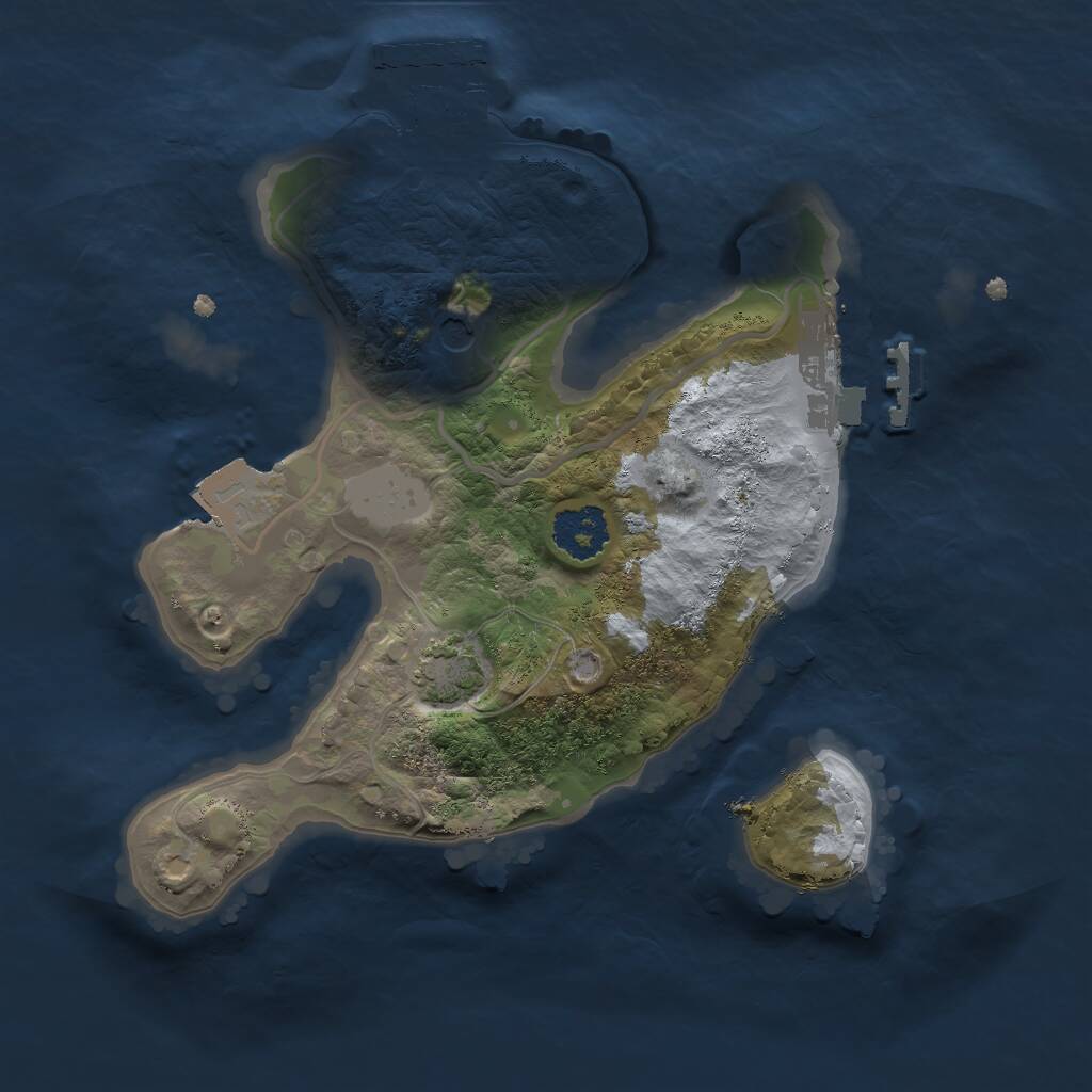 Rust Map: Procedural Map, Size: 2000, Seed: 410076605, 5 Monuments