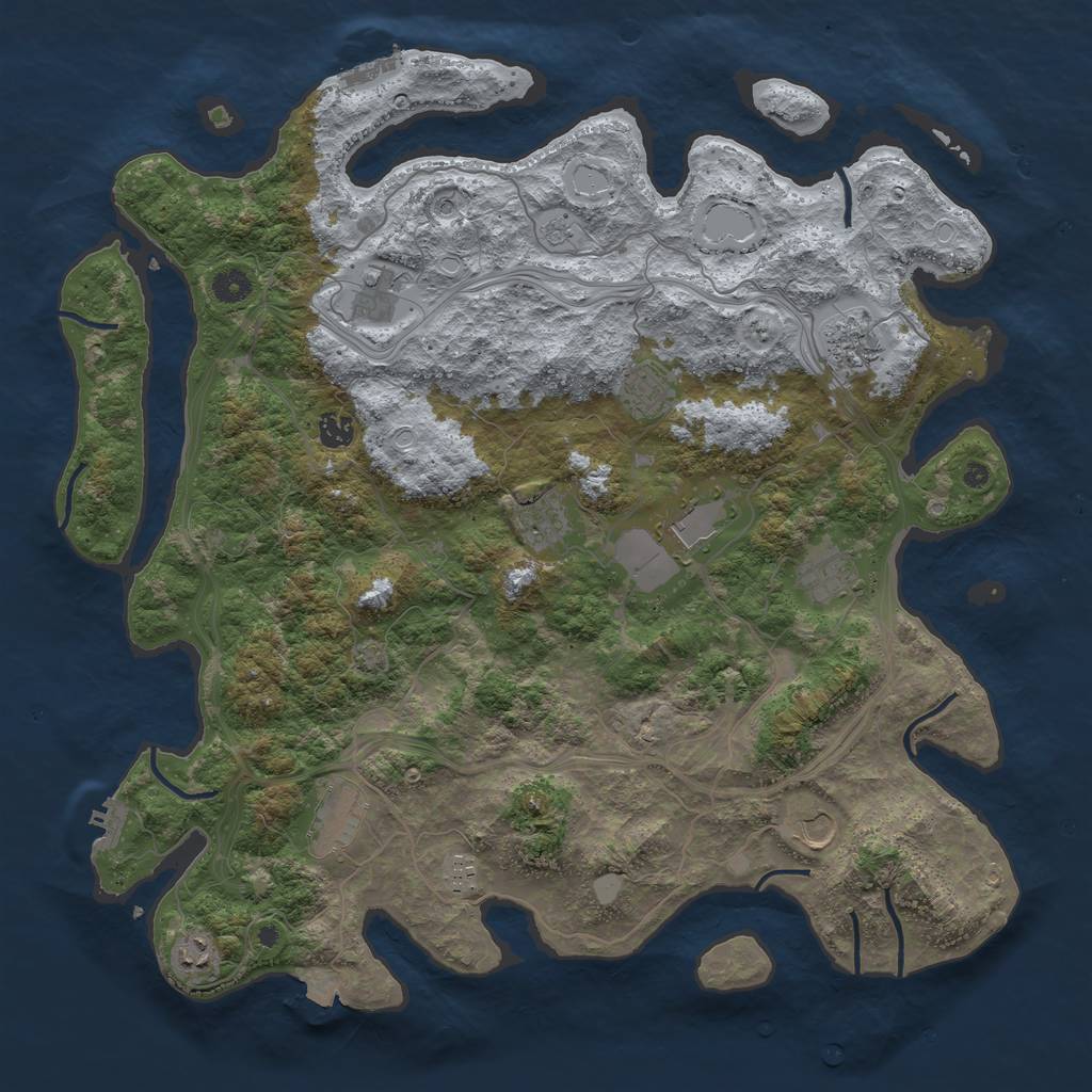 Rust Map: Procedural Map, Size: 4500, Seed: 2021962, 19 Monuments