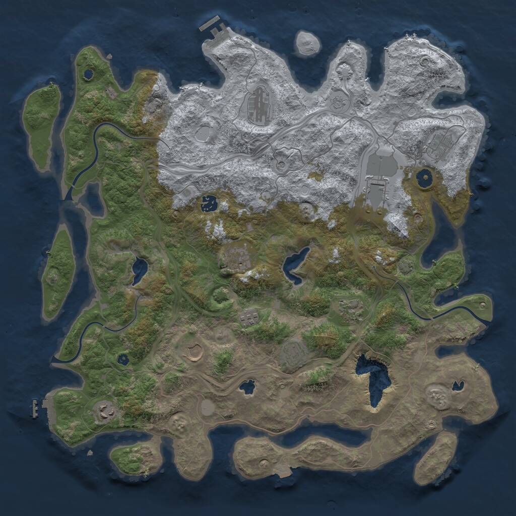 Rust Map: Procedural Map, Size: 4500, Seed: 196398482, 16 Monuments