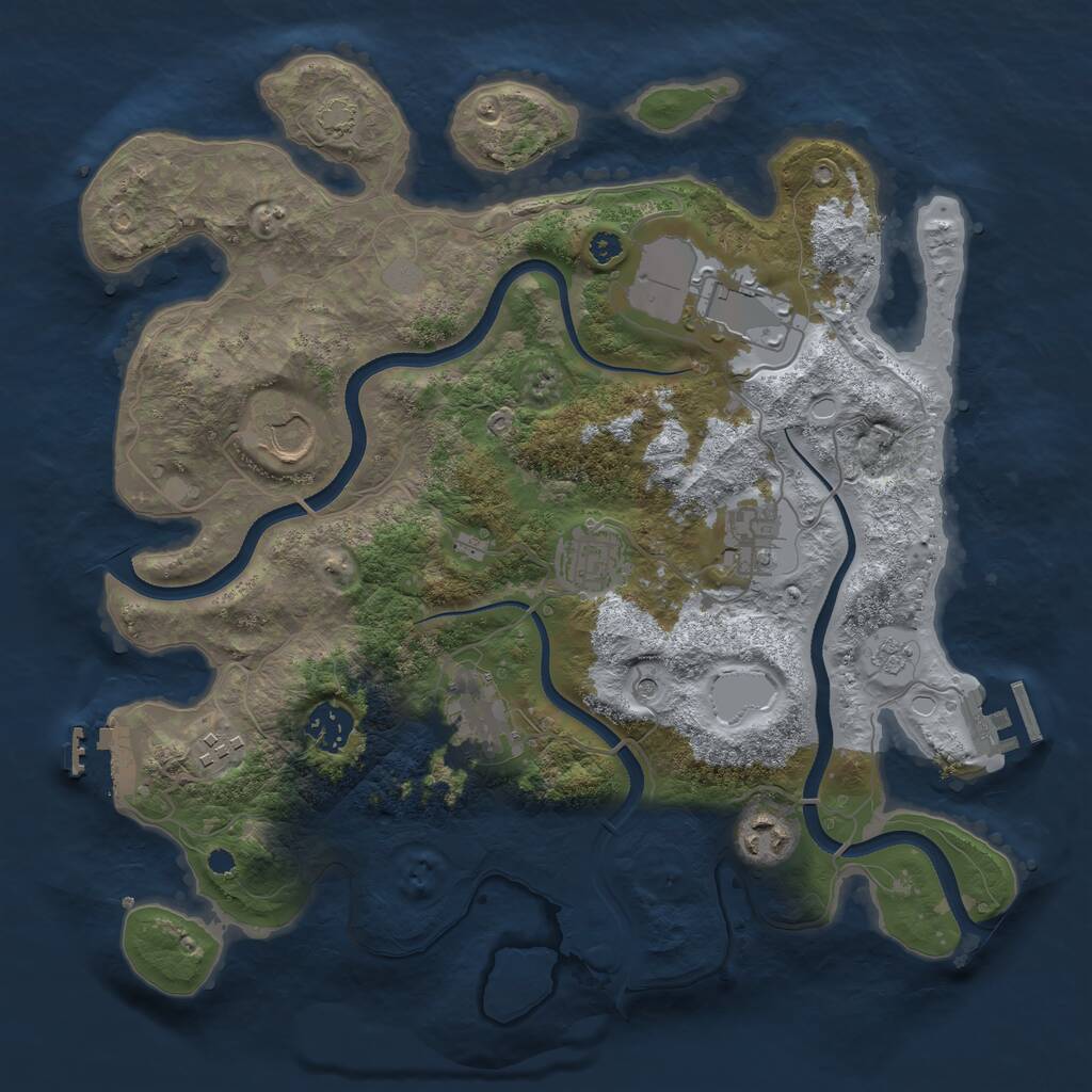 Rust Map: Procedural Map, Size: 3500, Seed: 432706448, 14 Monuments