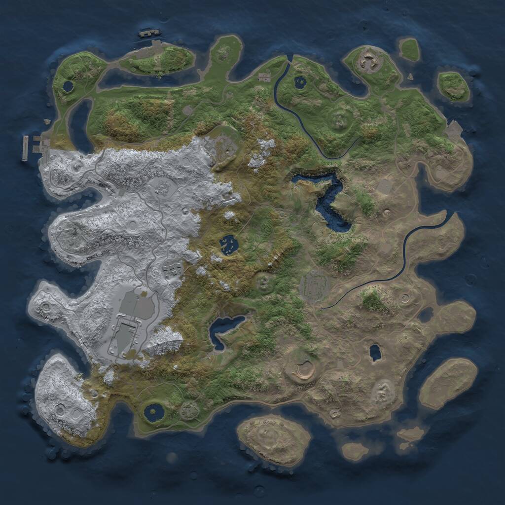 Rust Map: Procedural Map, Size: 4000, Seed: 1542563214, 13 Monuments