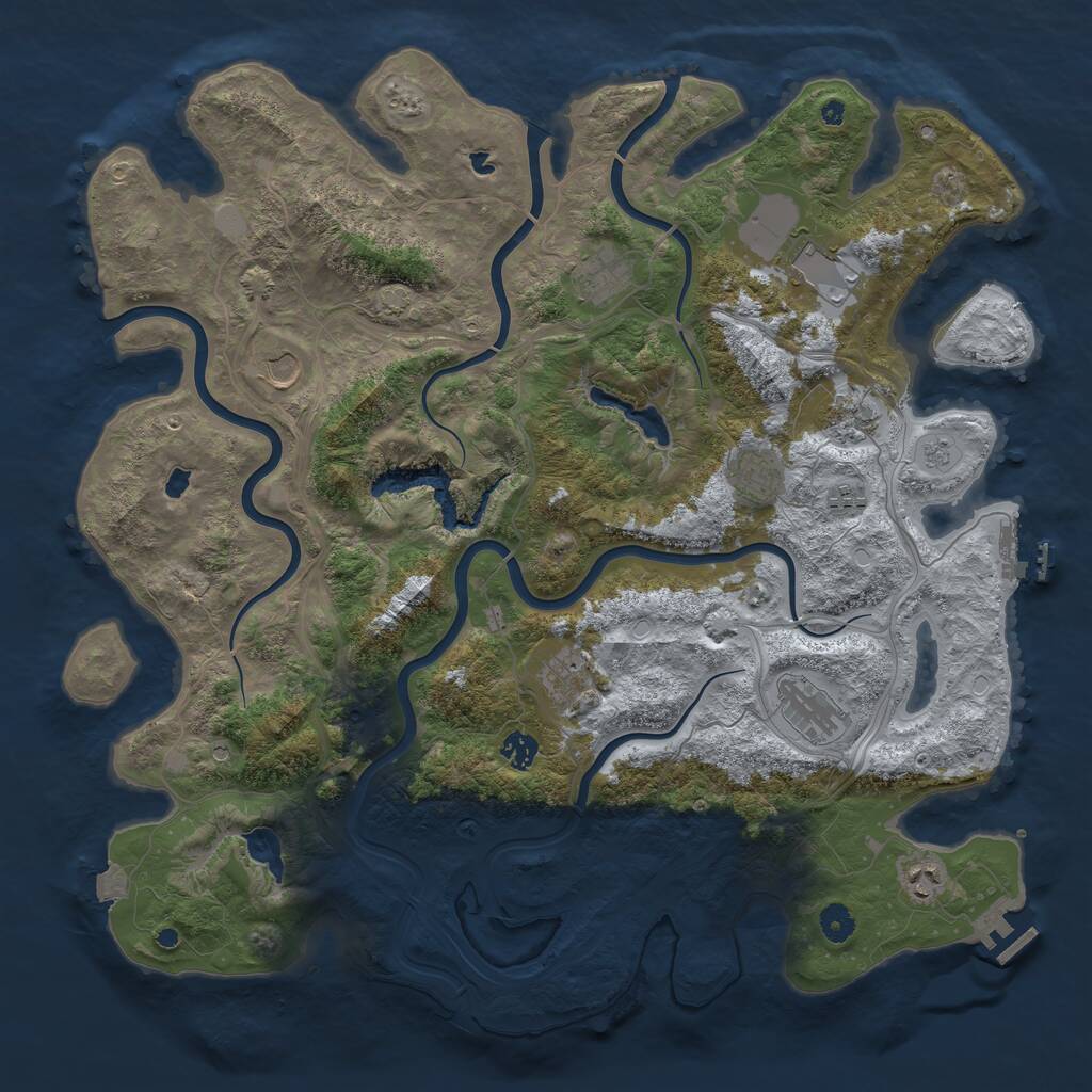 Rust Map: Procedural Map, Size: 4500, Seed: 1486814881, 16 Monuments
