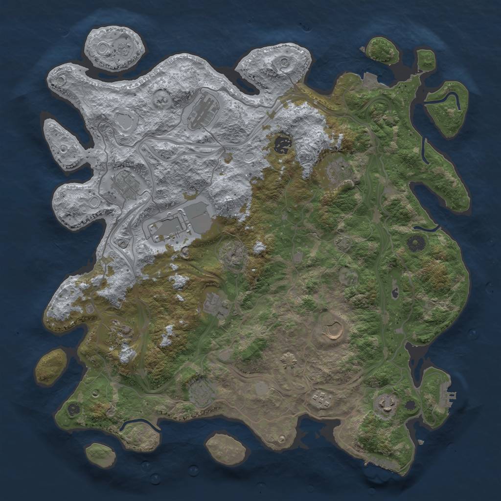 Rust Map: Procedural Map, Size: 4250, Seed: 1426931318, 19 Monuments