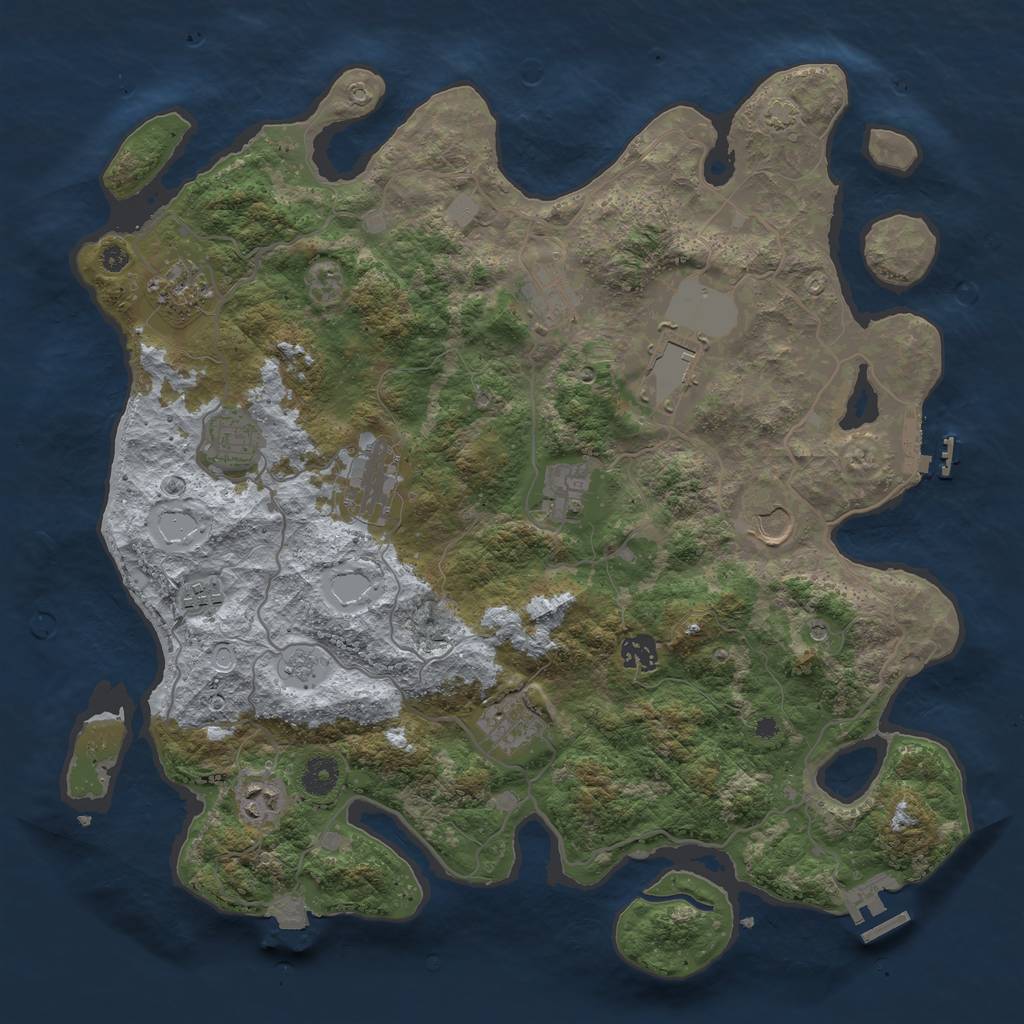 Rust Map: Procedural Map, Size: 4000, Seed: 18475750, 19 Monuments