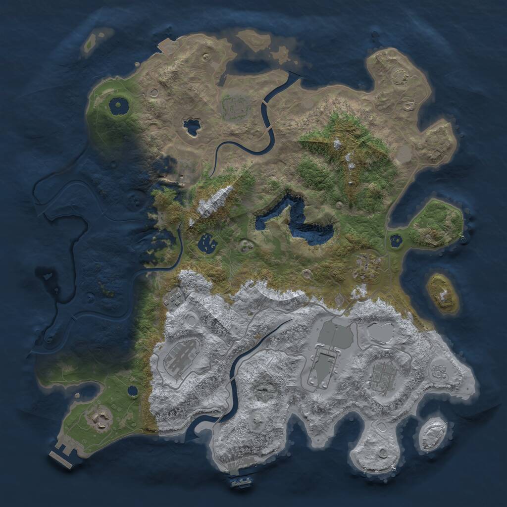 Rust Map: Procedural Map, Size: 4000, Seed: 1869834880, 15 Monuments