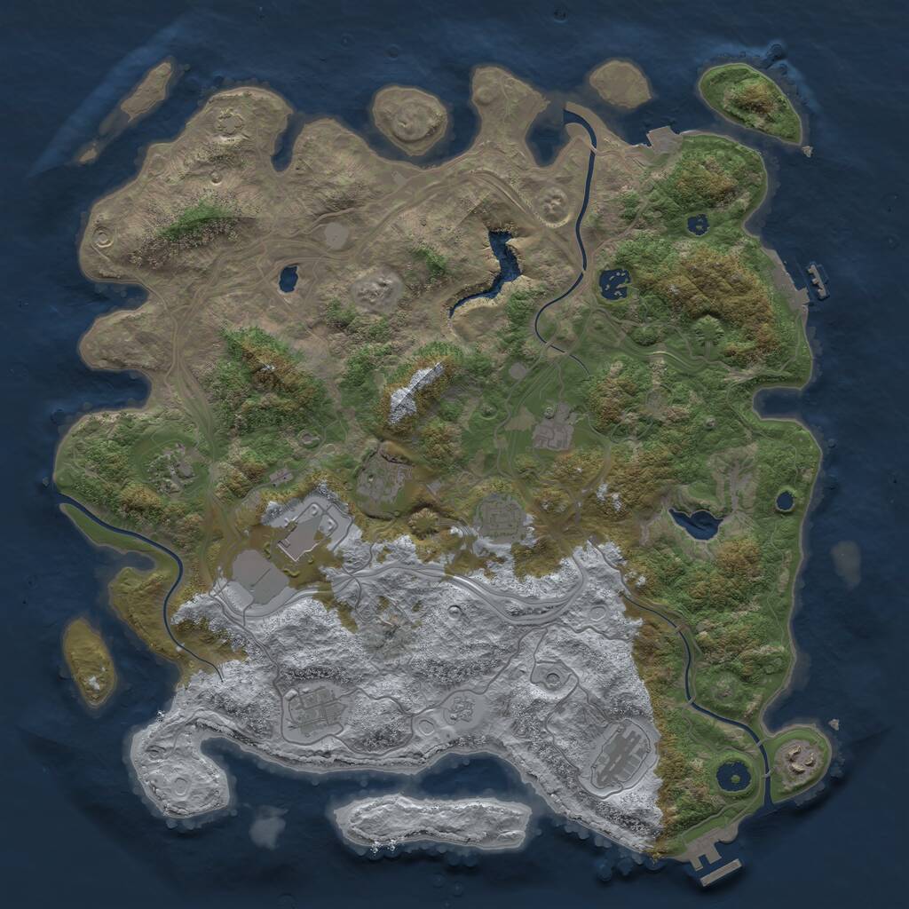 Rust Map: Procedural Map, Size: 4250, Seed: 31236598, 15 Monuments