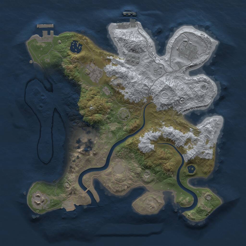 Rust Map: Procedural Map, Size: 3000, Seed: 86755596, 12 Monuments