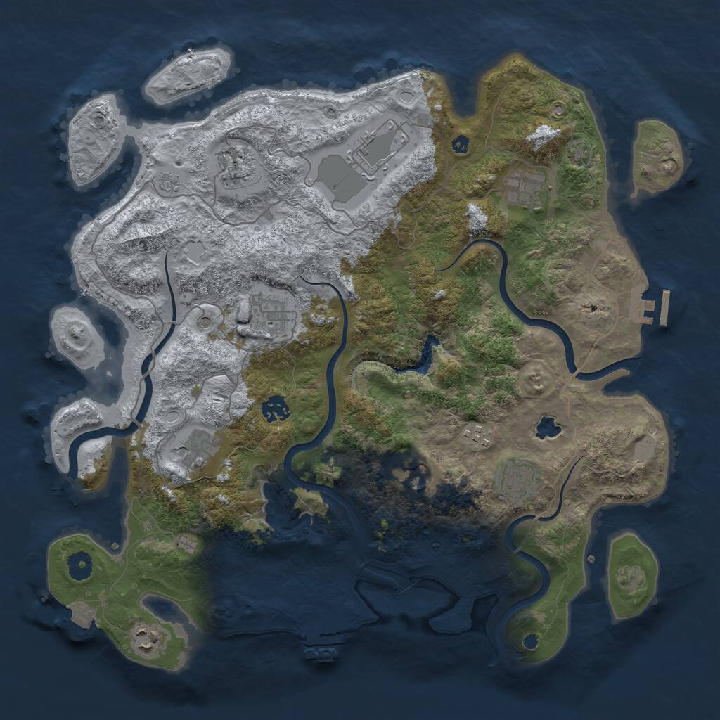 Rust Map: Procedural Map, Size: 4000, Seed: 2102095542, 16 Monuments