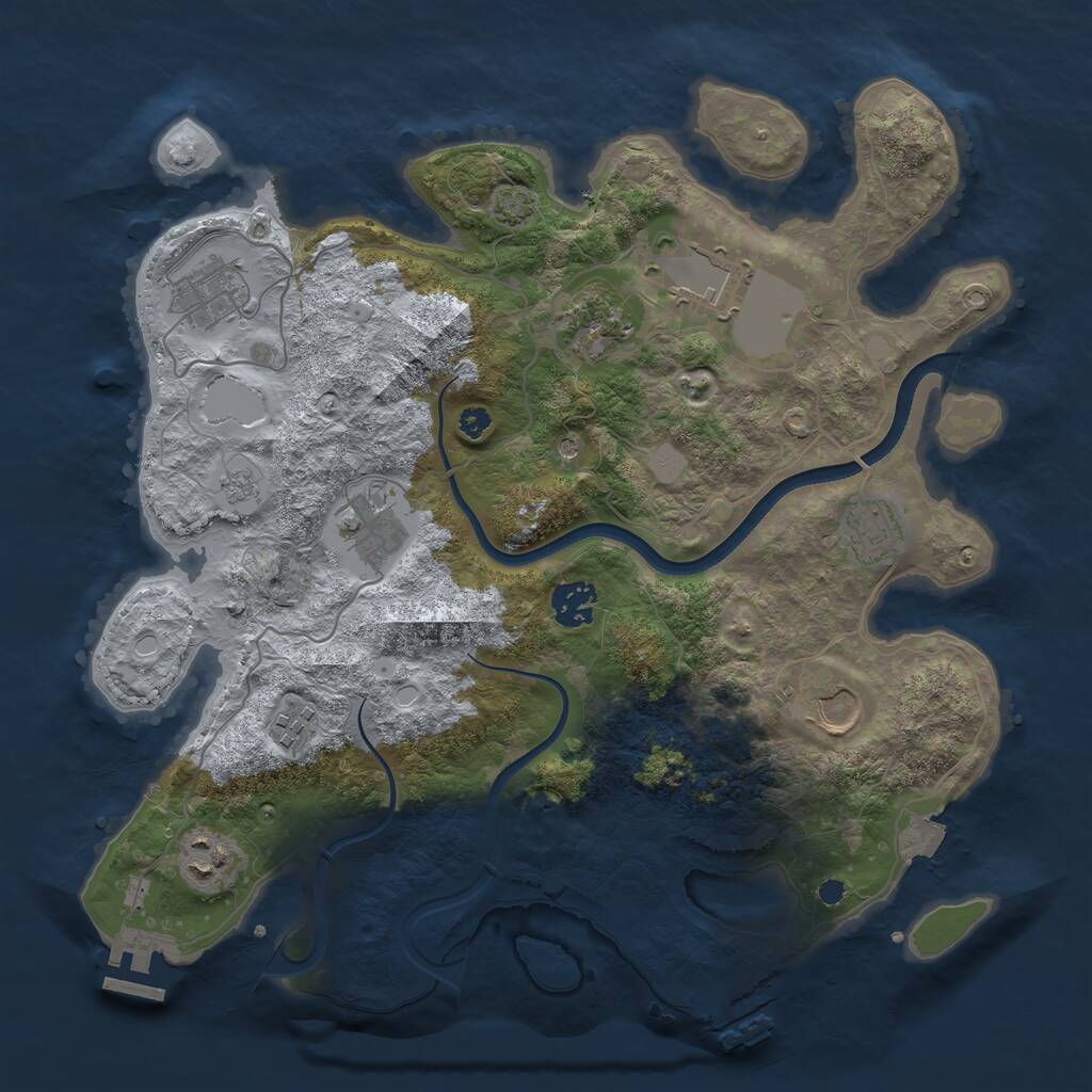 Rust Map: Procedural Map, Size: 3550, Seed: 21928922, 15 Monuments