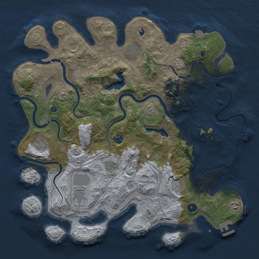 Rust Map: Procedural Map, Size: 4250, Seed: 305279844, 15 Monuments