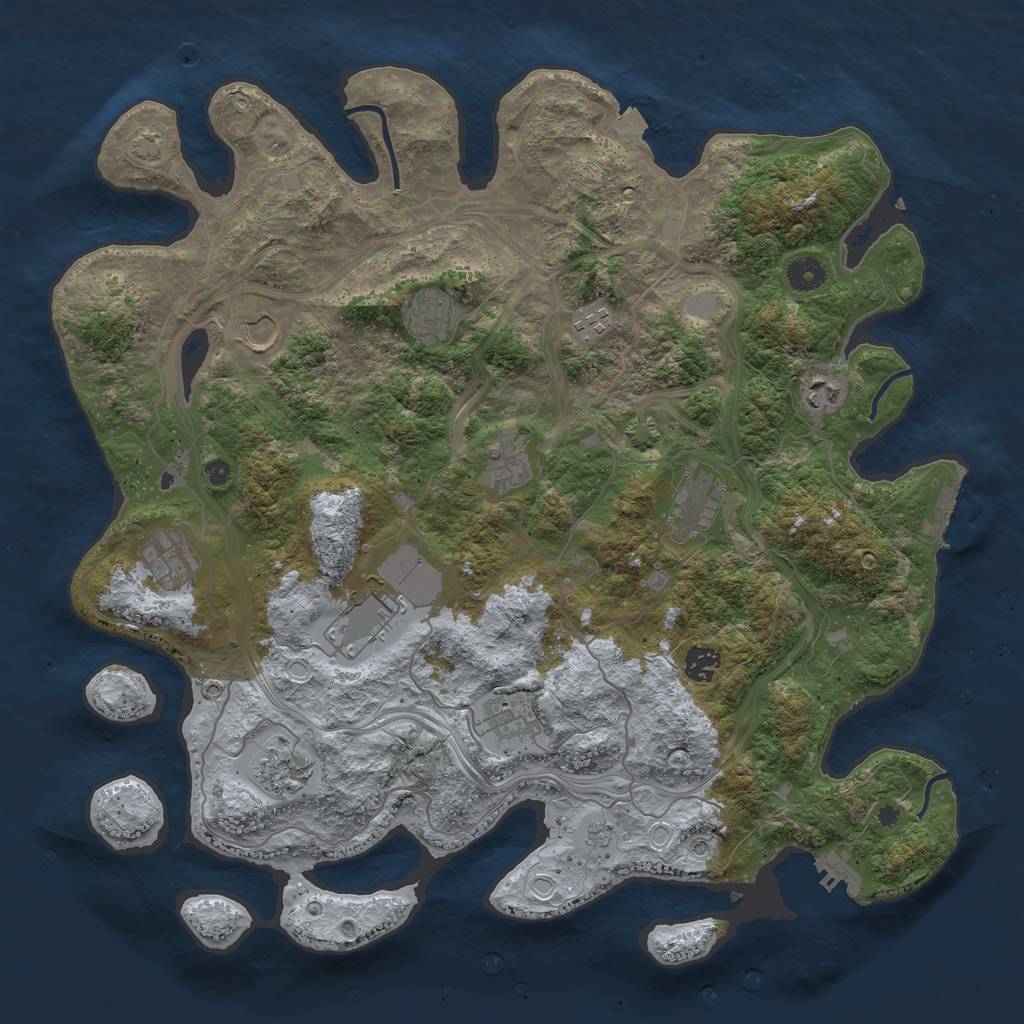Rust Map: Procedural Map, Size: 4250, Seed: 305279844, 19 Monuments