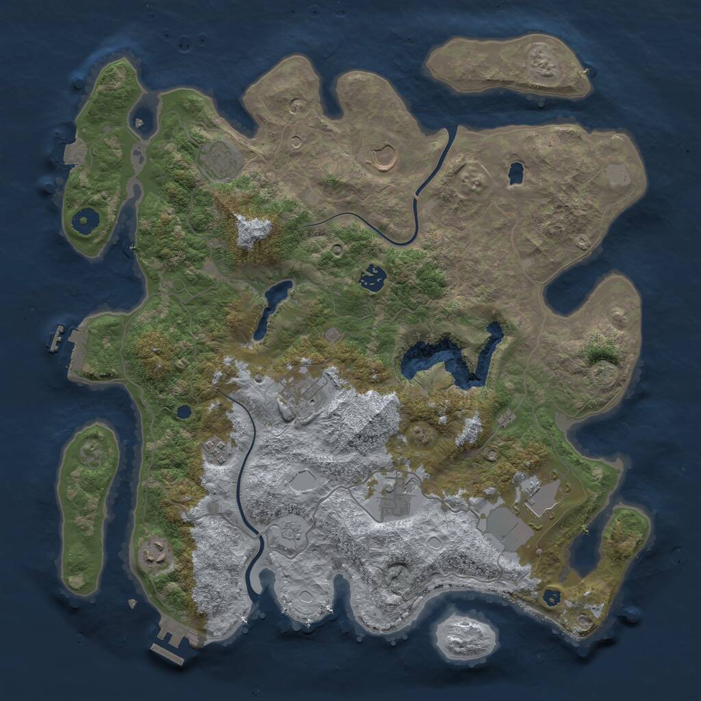 Rust Map: Procedural Map, Size: 4000, Seed: 600251603, 14 Monuments