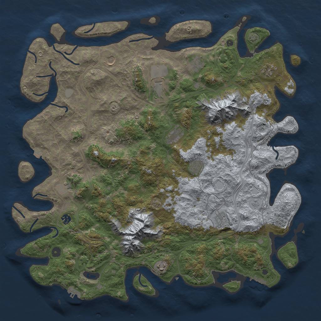 Rust Map: Procedural Map, Size: 5000, Seed: 940254838, 19 Monuments