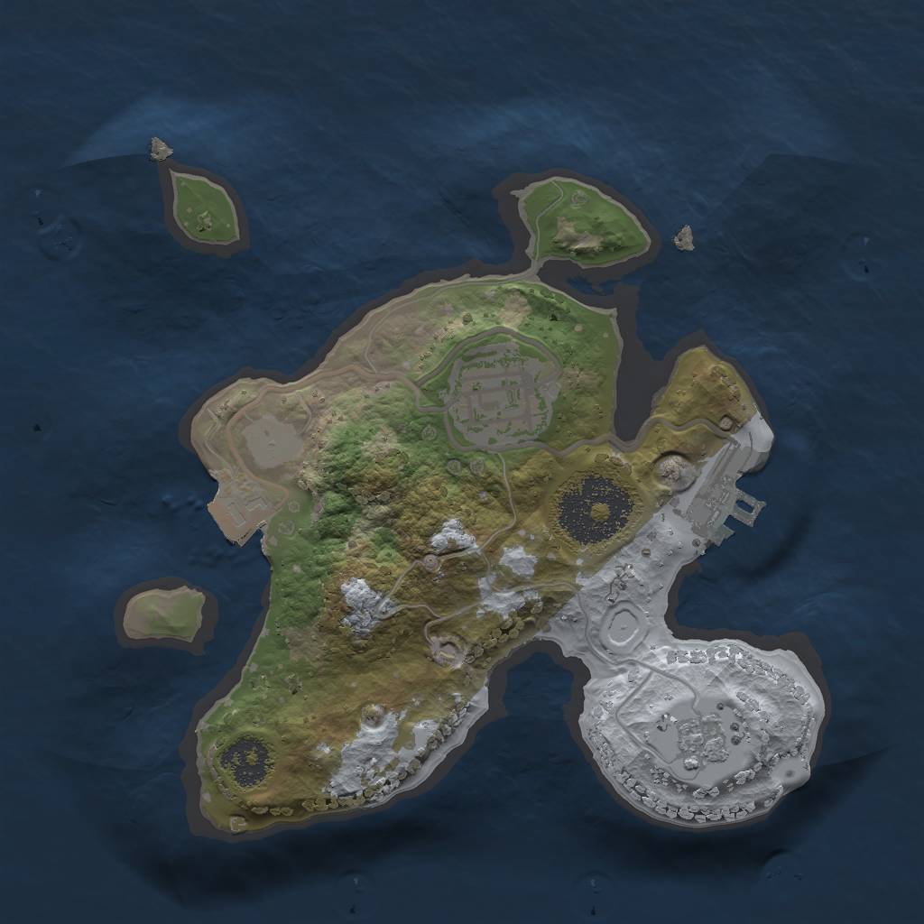 Rust Map: Procedural Map, Size: 2000, Seed: 821945809, 6 Monuments