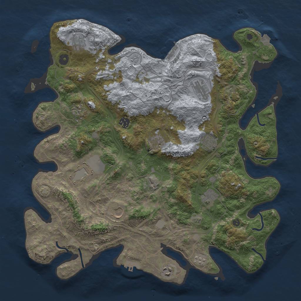 Rust Map: Procedural Map, Size: 4250, Seed: 2098052527, 19 Monuments