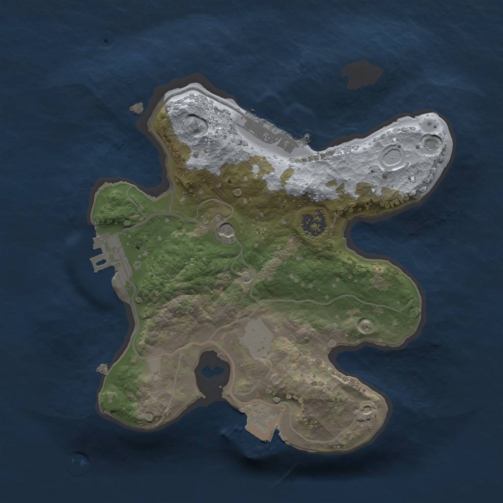 Rust Map: Procedural Map, Size: 2000, Seed: 78029190, 6 Monuments