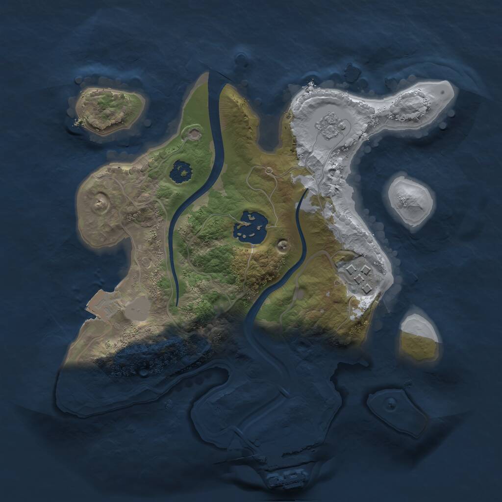 Rust Map: Procedural Map, Size: 2250, Seed: 40000, 5 Monuments