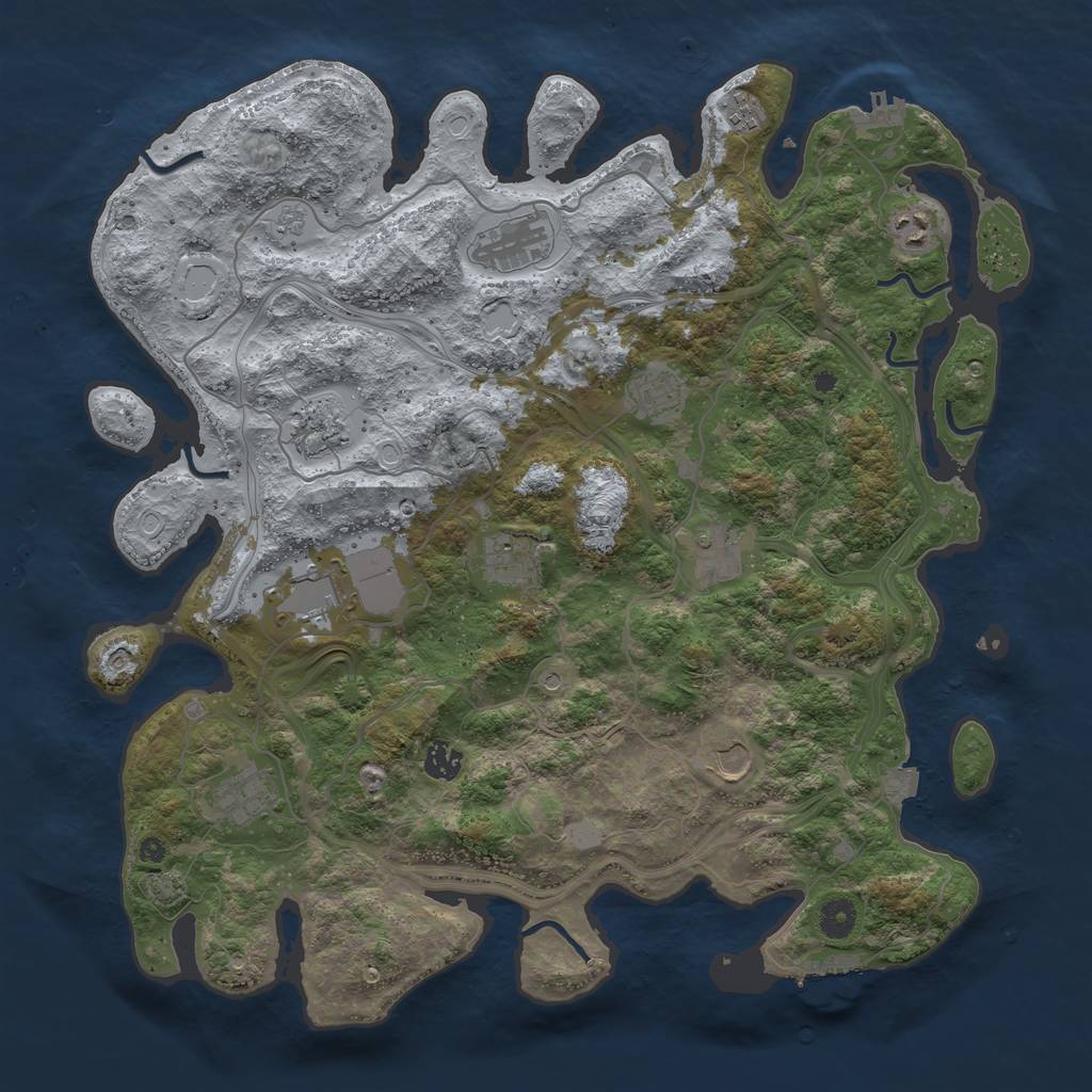 Rust Map: Procedural Map, Size: 4250, Seed: 582205838, 19 Monuments