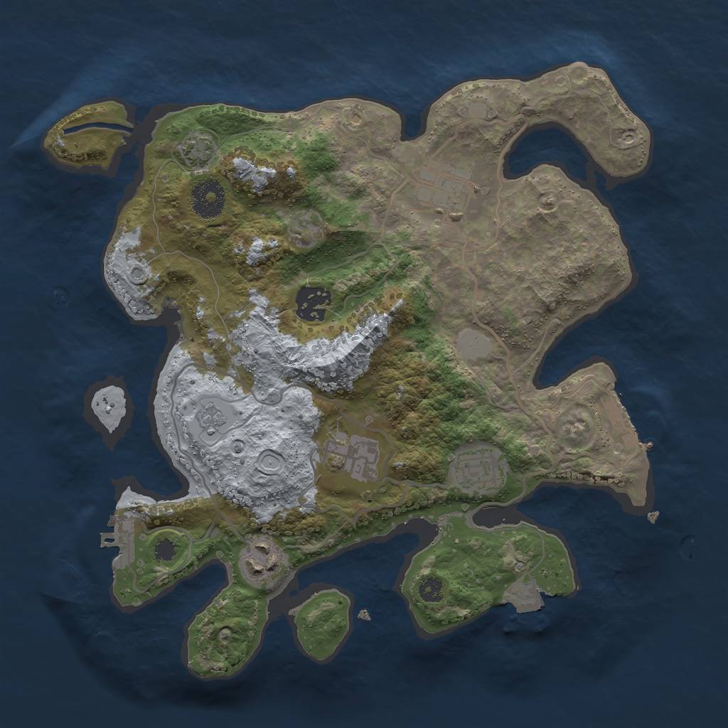Rust Map: Procedural Map, Size: 3000, Seed: 4329718, 12 Monuments