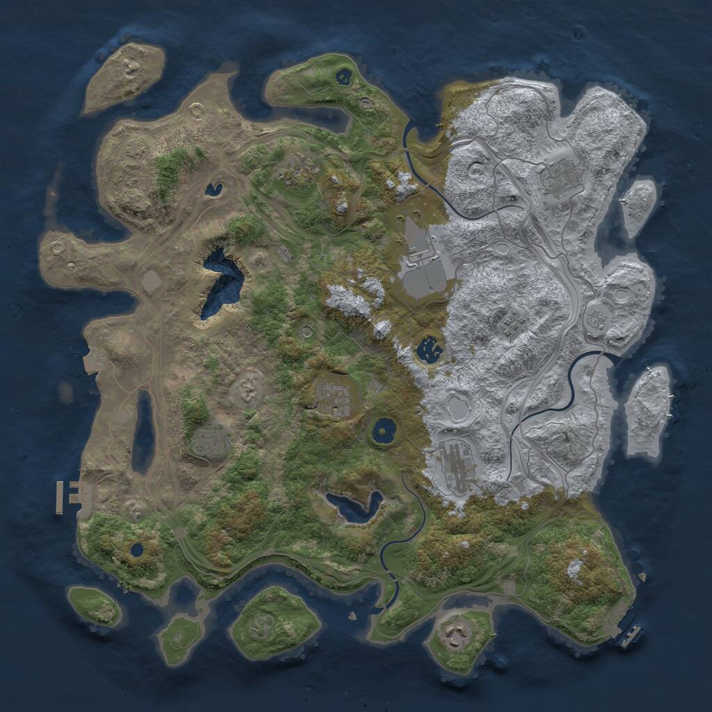 Rust Map: Procedural Map, Size: 4300, Seed: 2500, 15 Monuments