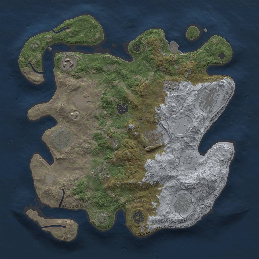 Rust Map: Procedural Map, Size: 3300, Seed: 139219592, 15 Monuments