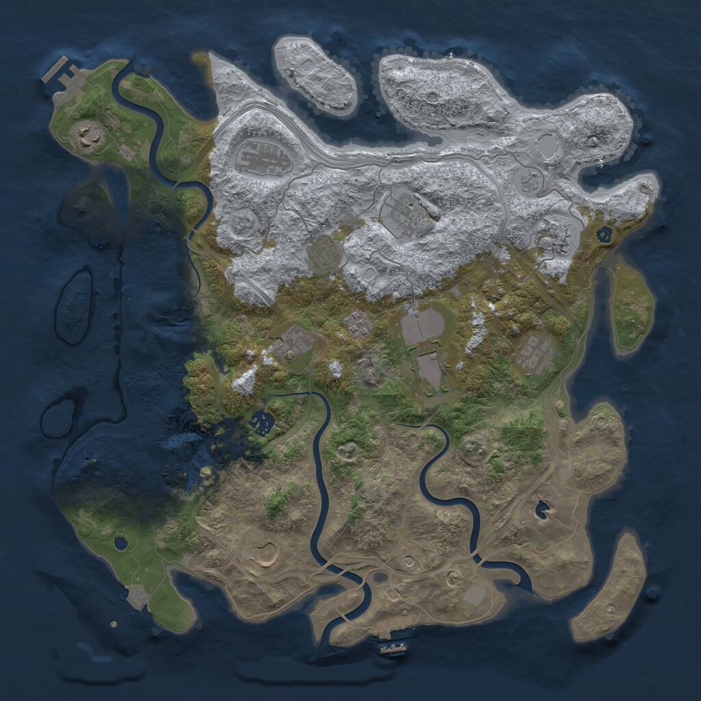 Rust Map: Procedural Map, Size: 4250, Seed: 914508497, 17 Monuments