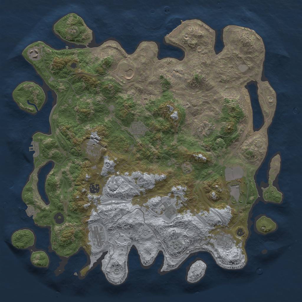 Rust Map: Procedural Map, Size: 4250, Seed: 975345425, 19 Monuments