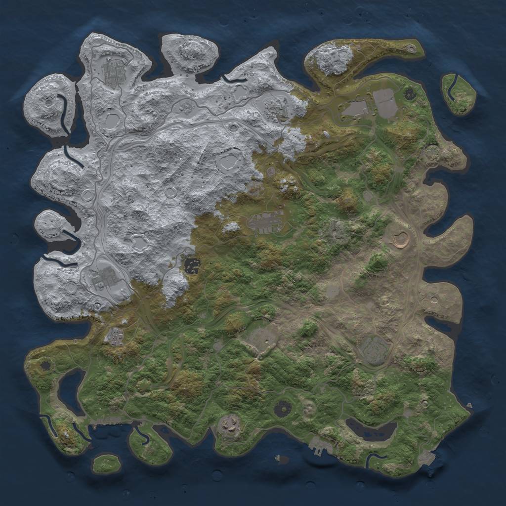 Rust Map: Procedural Map, Size: 4500, Seed: 508676825, 19 Monuments