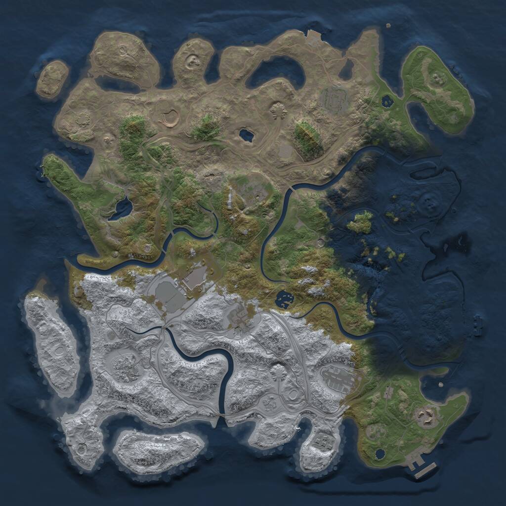 Rust Map: Procedural Map, Size: 4250, Seed: 1392816931, 16 Monuments