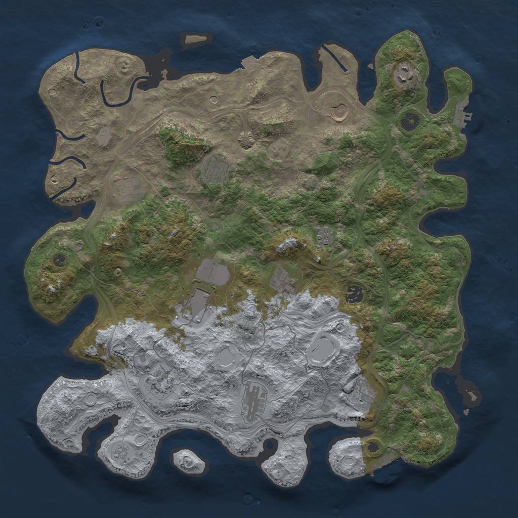 Rust Map: Procedural Map, Size: 4250, Seed: 1985490081, 19 Monuments