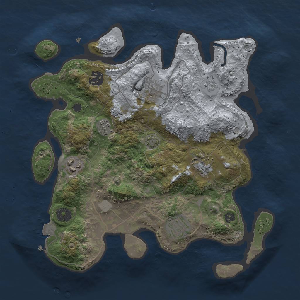 Rust Map: Procedural Map, Size: 3000, Seed: 1500157192, 11 Monuments
