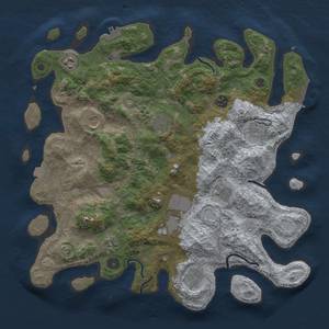 Thumbnail Rust Map: Procedural Map, Size: 4000, Seed: 888421606, 18 Monuments