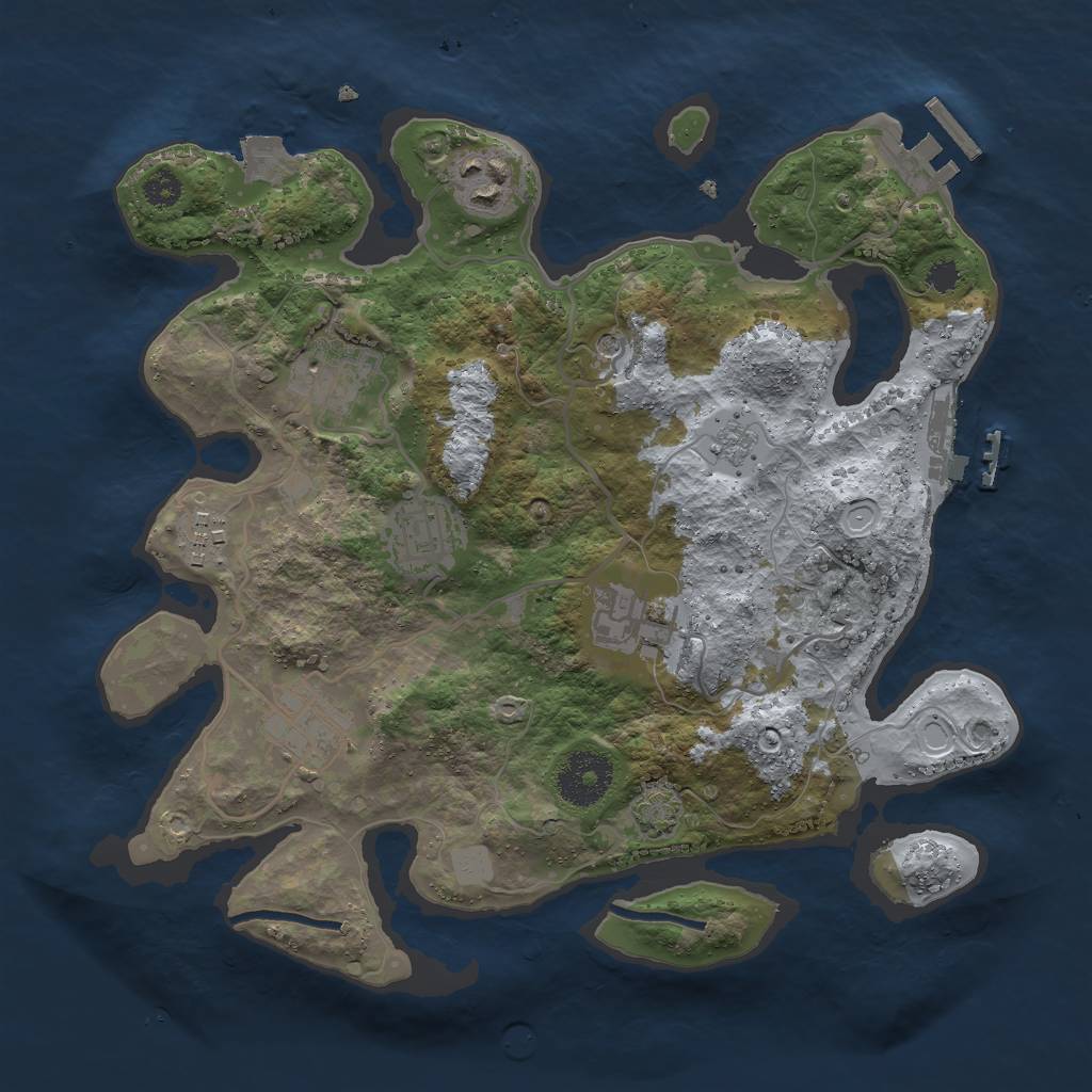 Rust Map: Procedural Map, Size: 3000, Seed: 690420, 14 Monuments