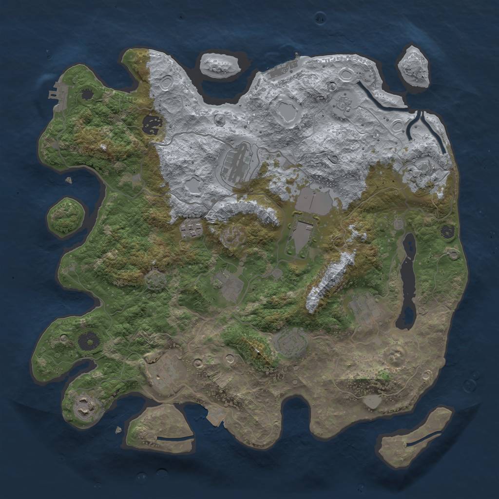 Rust Map: Procedural Map, Size: 3700, Seed: 79647818, 18 Monuments