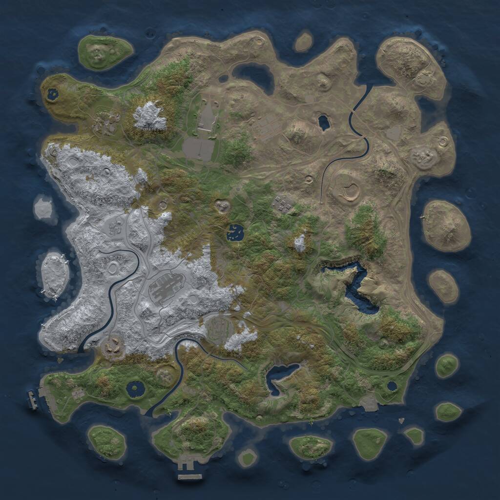 Rust Map: Procedural Map, Size: 4250, Seed: 2078056923, 15 Monuments