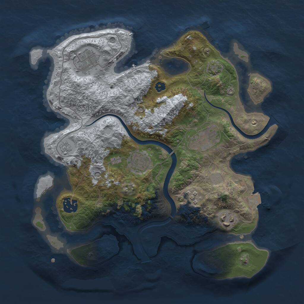Rust Map: Procedural Map, Size: 3000, Seed: 24530853, 10 Monuments