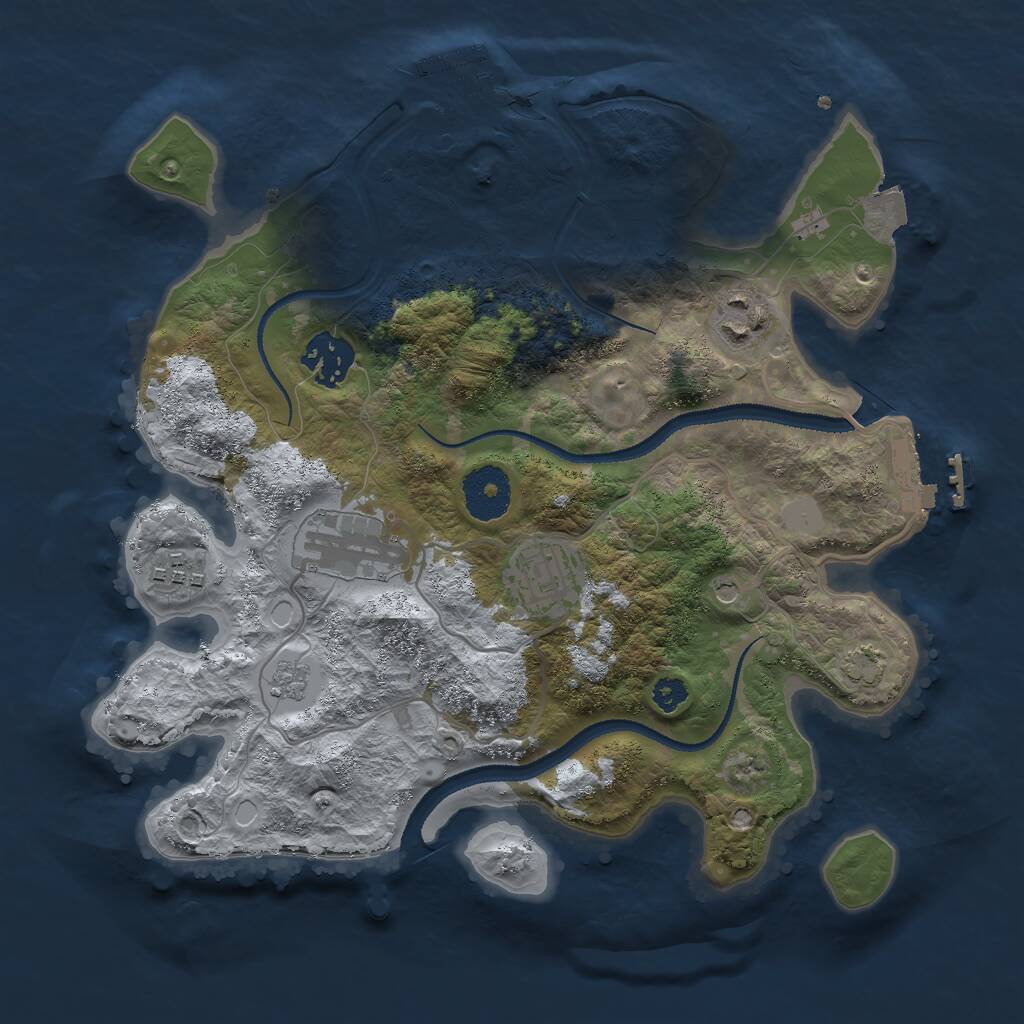 Rust Map: Procedural Map, Size: 3000, Seed: 786319, 11 Monuments