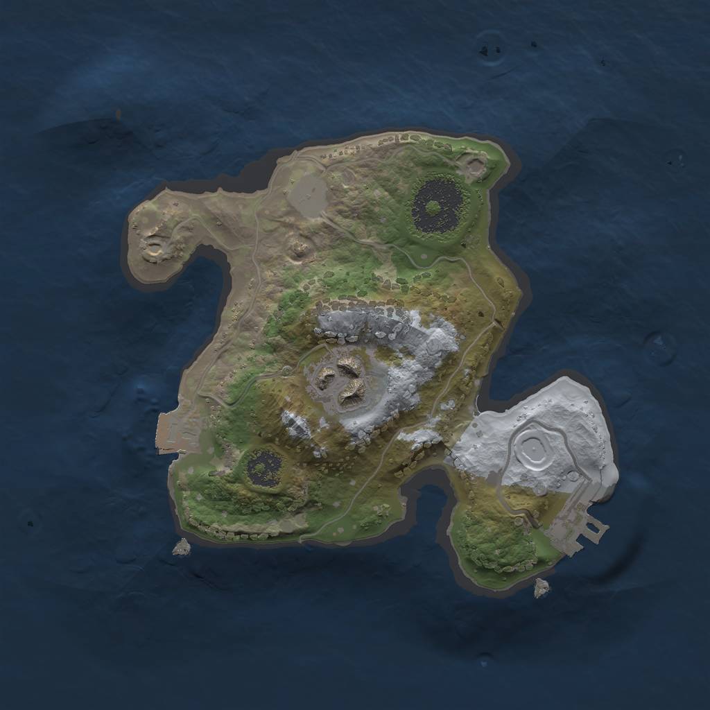 Rust Map: Procedural Map, Size: 2000, Seed: 8032024, 5 Monuments