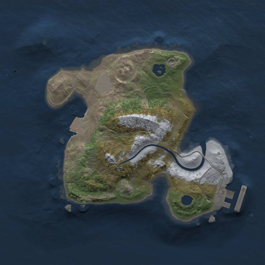 Rust Map: Procedural Map, Size: 2000, Seed: 8032024, 2 Monuments