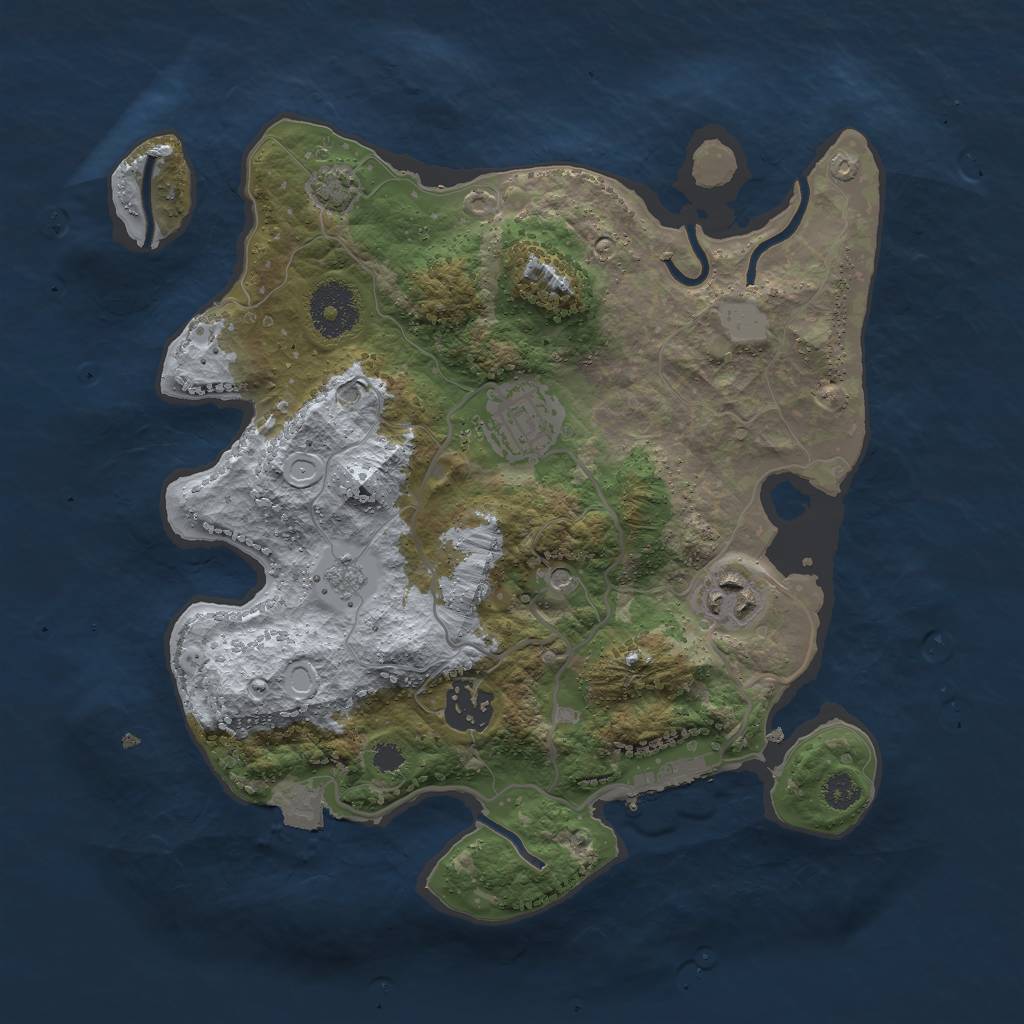 Rust Map: Procedural Map, Size: 3000, Seed: 1738217534, 10 Monuments