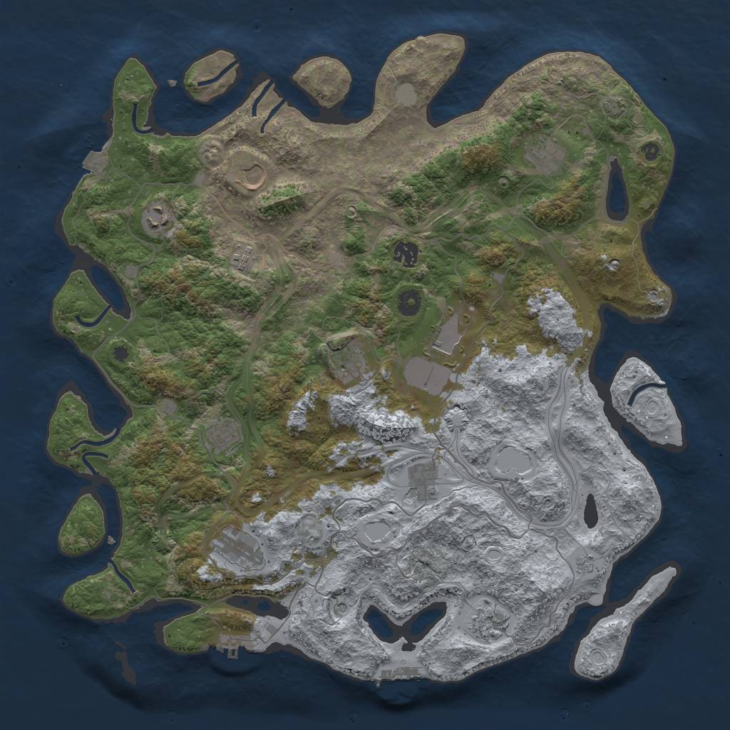 Rust Map: Procedural Map, Size: 4300, Seed: 37283209, 19 Monuments
