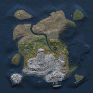 Thumbnail Rust Map: Procedural Map, Size: 2500, Seed: 1659867353, 8 Monuments